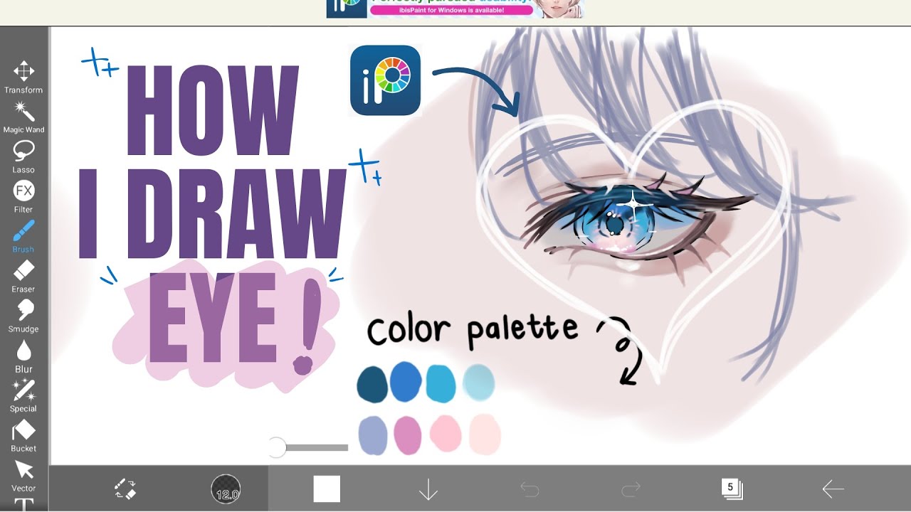 HOW I DRAW EYE on Ibis Paint | .𖥔 ݁ ˖ #ibispaintx #drawingtutorial ...