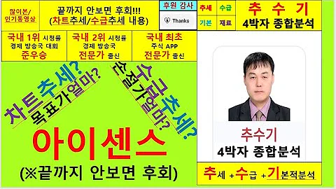 아이센스(099190) 추수기(추수) 전문가 4박자종합분석및 향후주가전망