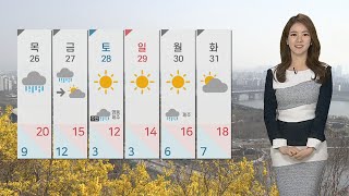 [날씨] 따뜻한 봄, 낮 서울 19도…내일 전국 비 /…