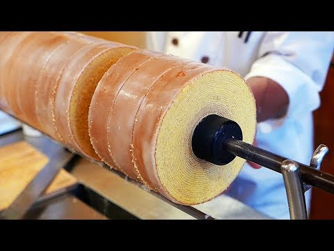 Japanese Street Food - LAYERED BUTTER CAKE Belgian Waffles Japan