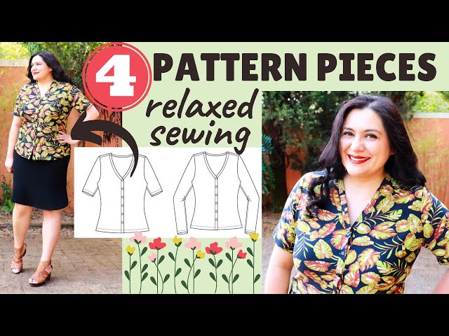 ONLY 4 PATTERN PIECES. Foz top & cardigan (Itch to Stitch