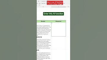 learn how to use AI functions in Excel using Chatgpt #excel #spreadsheet  #accounting #excel