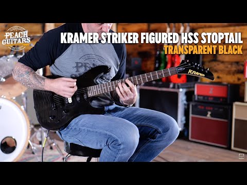 No Talking...Just Tones | Kramer Striker Figured HSS Stoptail Transparent Black