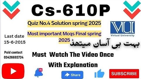 CS610P-Computer Networks (Practical) (Attendance Based Quiz#4) 💯 percent correct Answers 2025