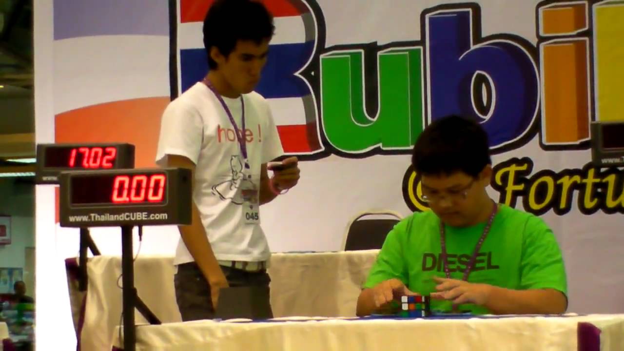 Rubik's Cube 12.86 seconds Thailand Open 2010 YouTube