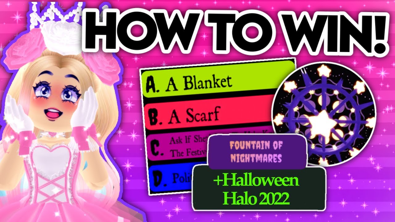 ANSWERS* How to WIN the New Halo! 🎃 Royale High Halloween Halo Fountain  Story Halloween Update 2022 in 2023