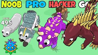 NOOB vs PRO vs HACKER vs GOD in Eat to Evolve New Monsters Gameplay