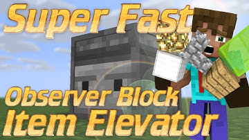 Minecraft Item Elevator Observer Block Tutorial | How to Make an Item Elevator in Minecraft