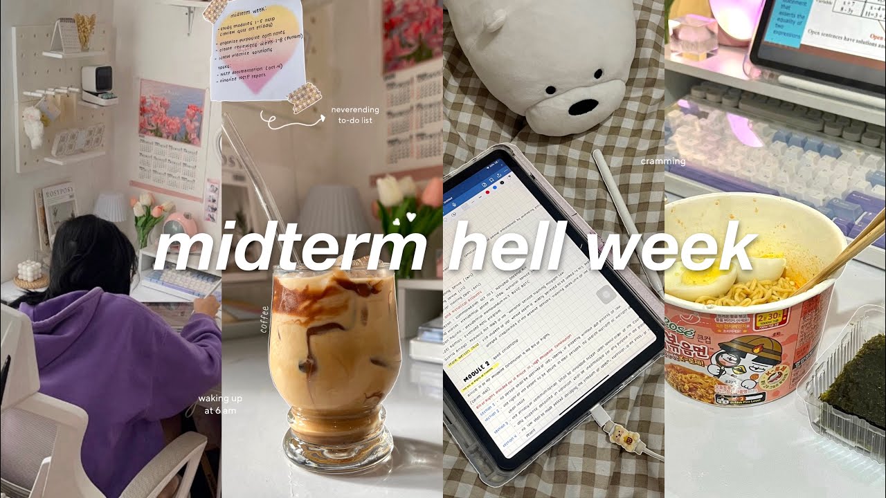 study vlog ‧₊˚🖇️ 6 AM productive midterms week vlog 🌷days before exam, early mornings, study cram