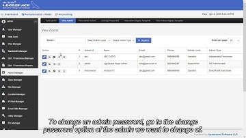 Log2space v8.0 - How to change password of an Admin?