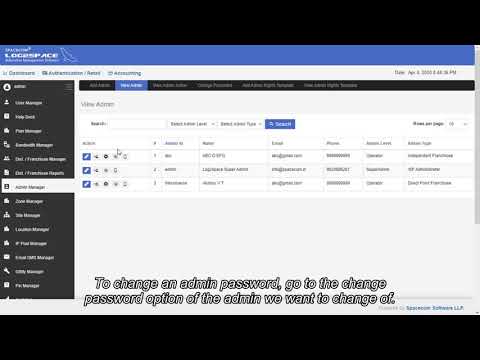 Log2space v8.0 - How to change password of an Admin?