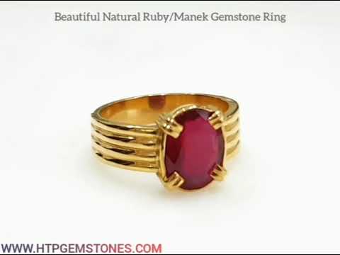 Manek Ring Original Ruby/Manek Gemstone Ring Available in India at WWW ...