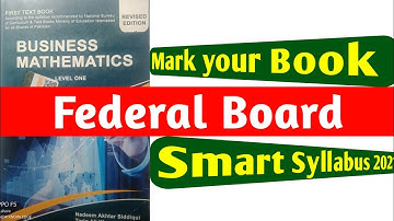 Smart Syllabus Business Mathematics #Federal Board I.Com part 1 | Syllabus 2021 Intermediate Class11