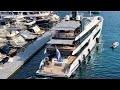Entourage 60m luxury charter yacht arriviing  docking port hercule monaco emmansvlogfr