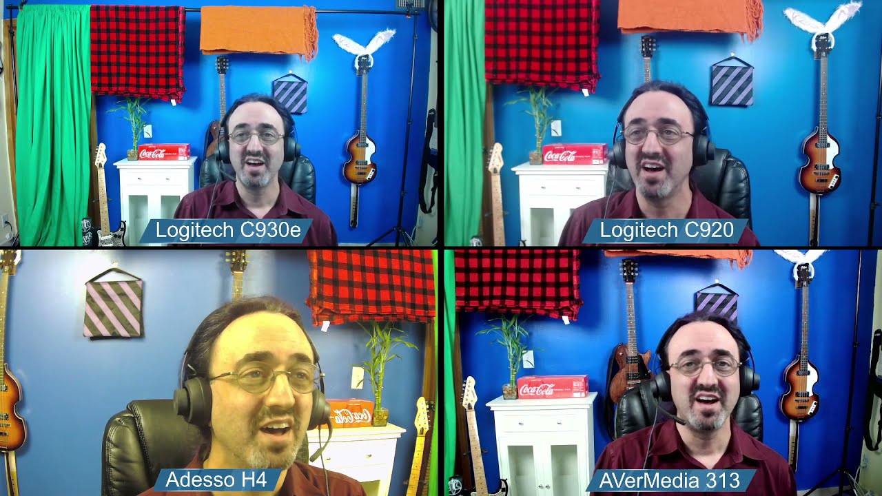 Webcam Matchup 7: Logitech C930e, Logitech C920, Adesso H4, AVerMedia 313