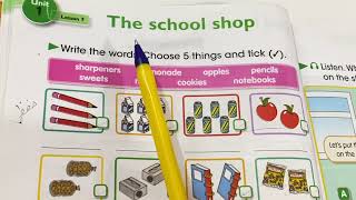 (The school shop) English آنكليزي الصف الرابع الابتدائي يونت1 الدرس7 ص18-19