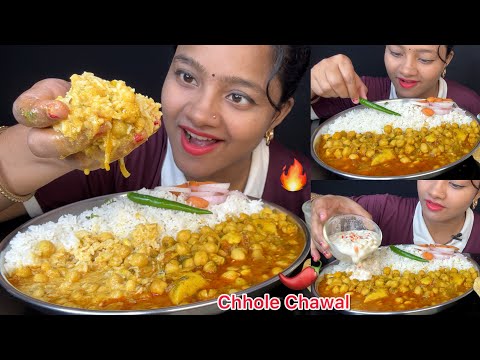 CHHOLE CHAWAL EATING 🤤🌶️