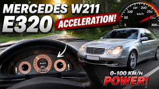 MERCEDES E320 CDI 0-100km/h ACCELERATION TEST W211 OM648 6-Cylinder Sound & Engine Power.