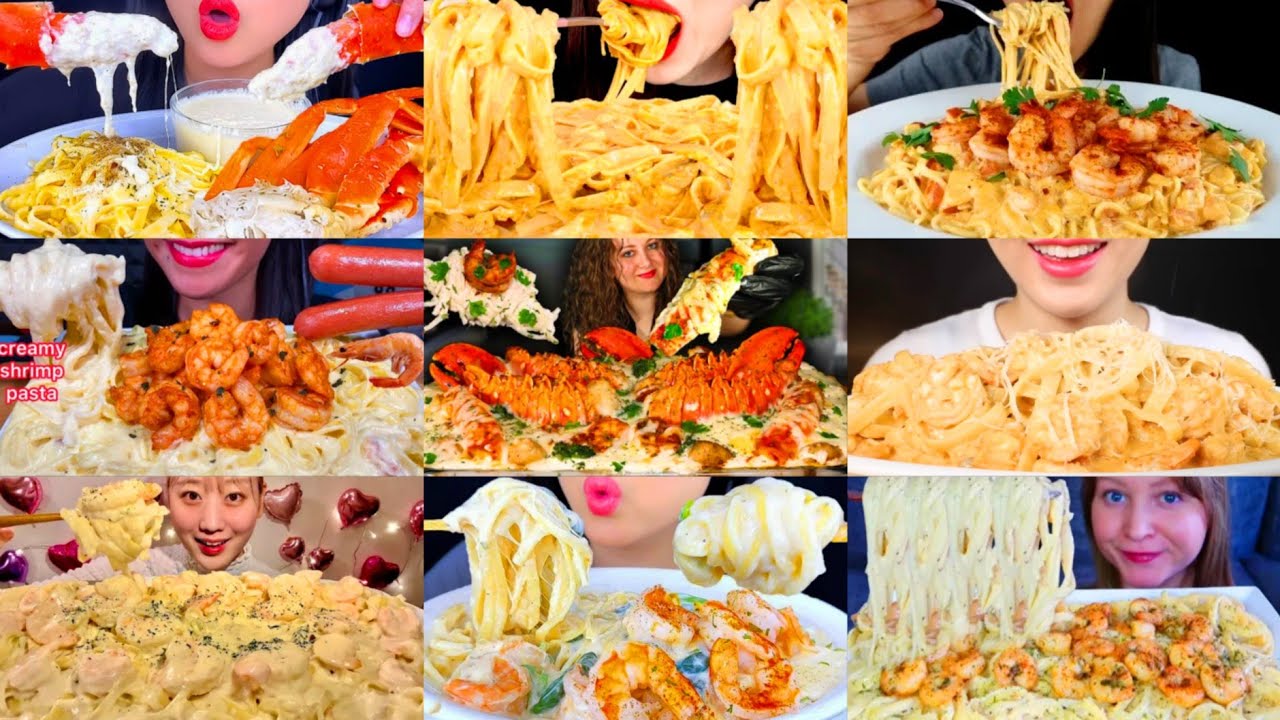 🍝🤤 MOUTH WATERING MOMENT - CREMIEST CARBONARA MUKBANG 😋😍 BIG BITES PASTA EATING SHOW