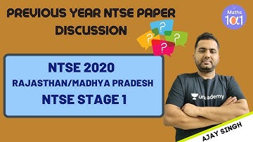 NTSE 2020 Rajasthan/Madhya Pradesh NTSE Stage 1 | Target 18+ Out of 20 in NTSE Maths | Ajay Singh