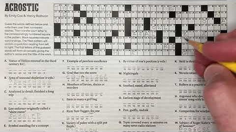 New York Times Acrostic solve 08/02/2020