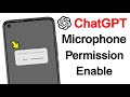 Enable ChatGPT to use your microphone | How to Enable