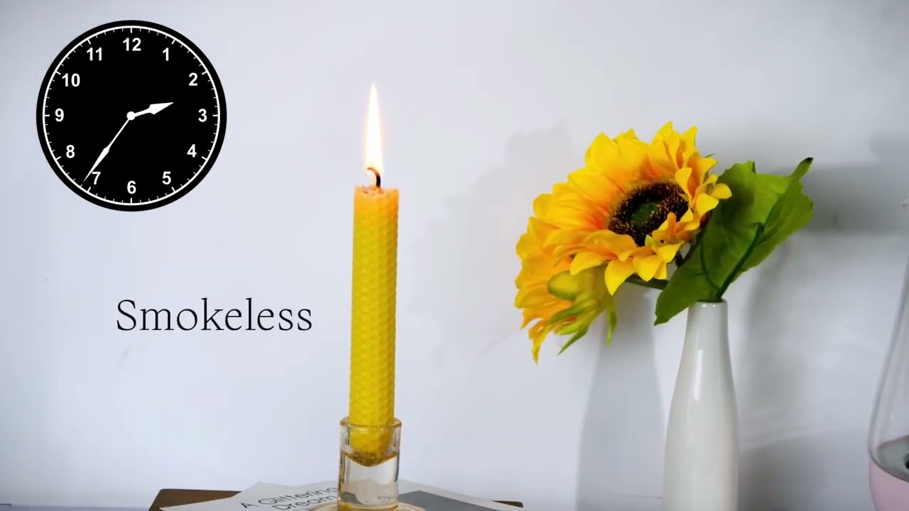 Beeswax taper candle burning test