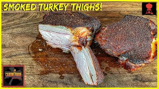 SMOKED BBQ TURKEY THIGHS ON THE WEBER KETTLE! | Weber Kettle Recipes! by Cooking with Kurt 3,016 views 3 years ago 6 minutes, 23 seconds