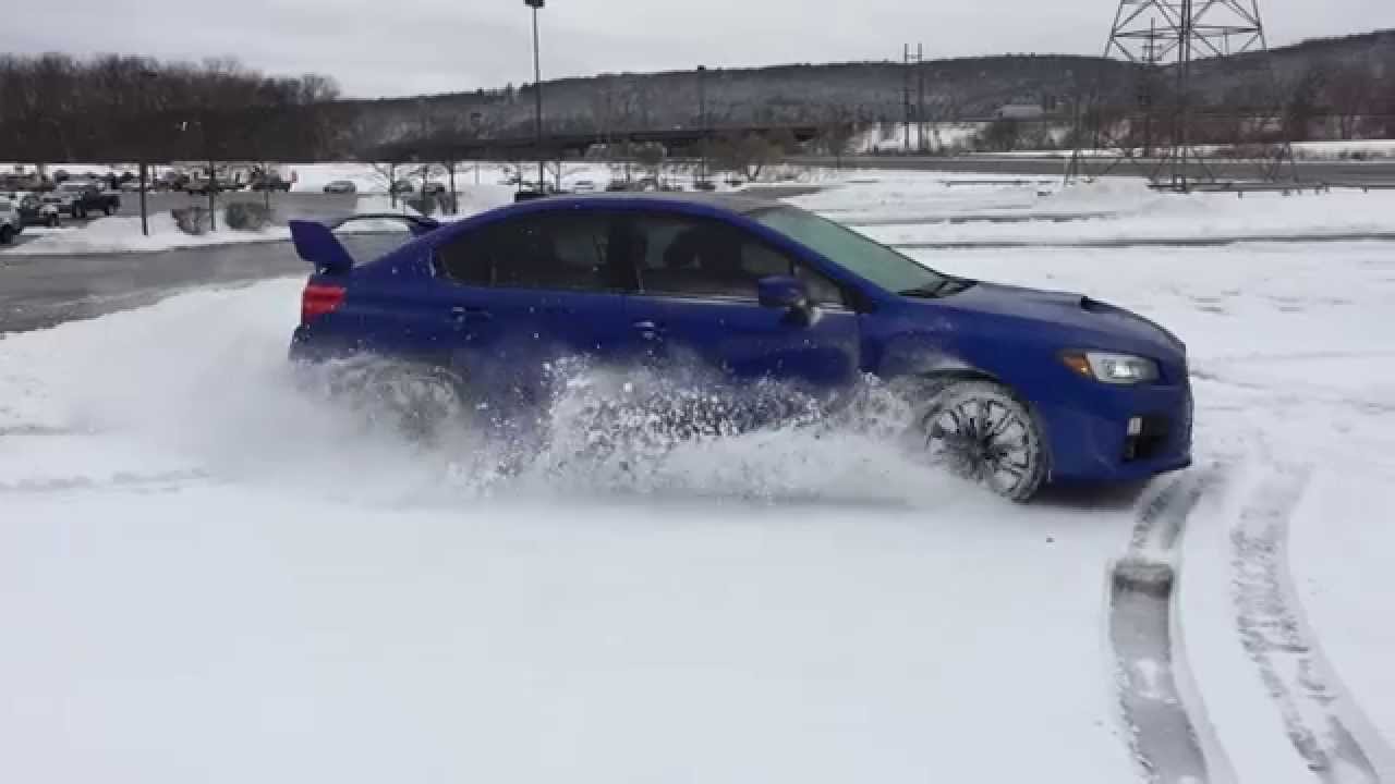 2015 Subaru WRX drifting donuts snow drift winter GoPro