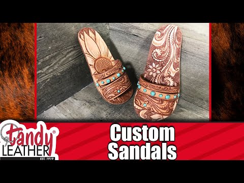 mexican tooled leather sandals