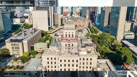 Northstar Access | Tiered Scaffold Access | Canada Life Building | Sign Replacement