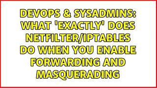 What 'exactly' does NETfilter/iptables do when you enable forwarding and masquerading