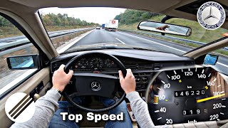 1989 MERCEDES-BENZ 190 W201 2.3E ТОП СПИД ДРАЙВ НА НЕМЕЦКОМ АВТОБАНЕ 🏎