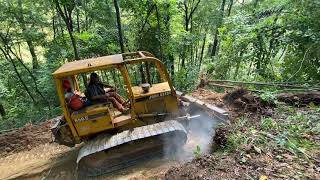 Building logging roads to access timber on steep ground