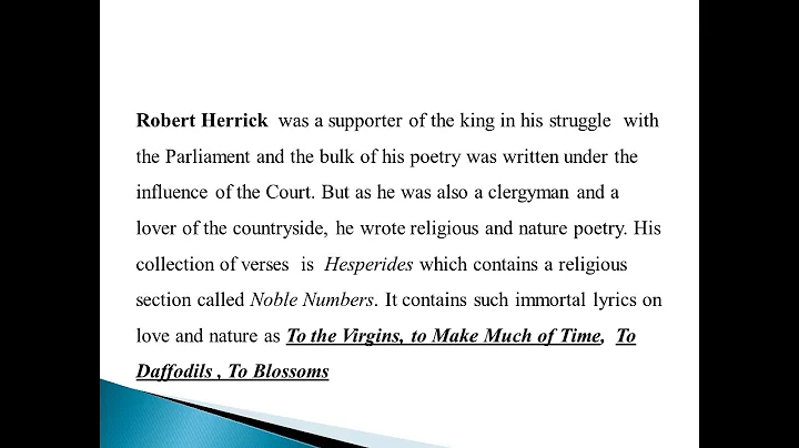 Biography of Robert Herrick