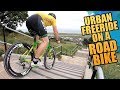 URBAN MTB FREERIDE ON A CARBON ROAD BIKE!