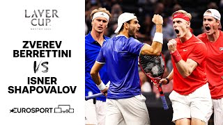 Zverev/Berrettini v Isner/Shapovalov | 2021 Laver Cup - Highlights | Tennis | Eurosport