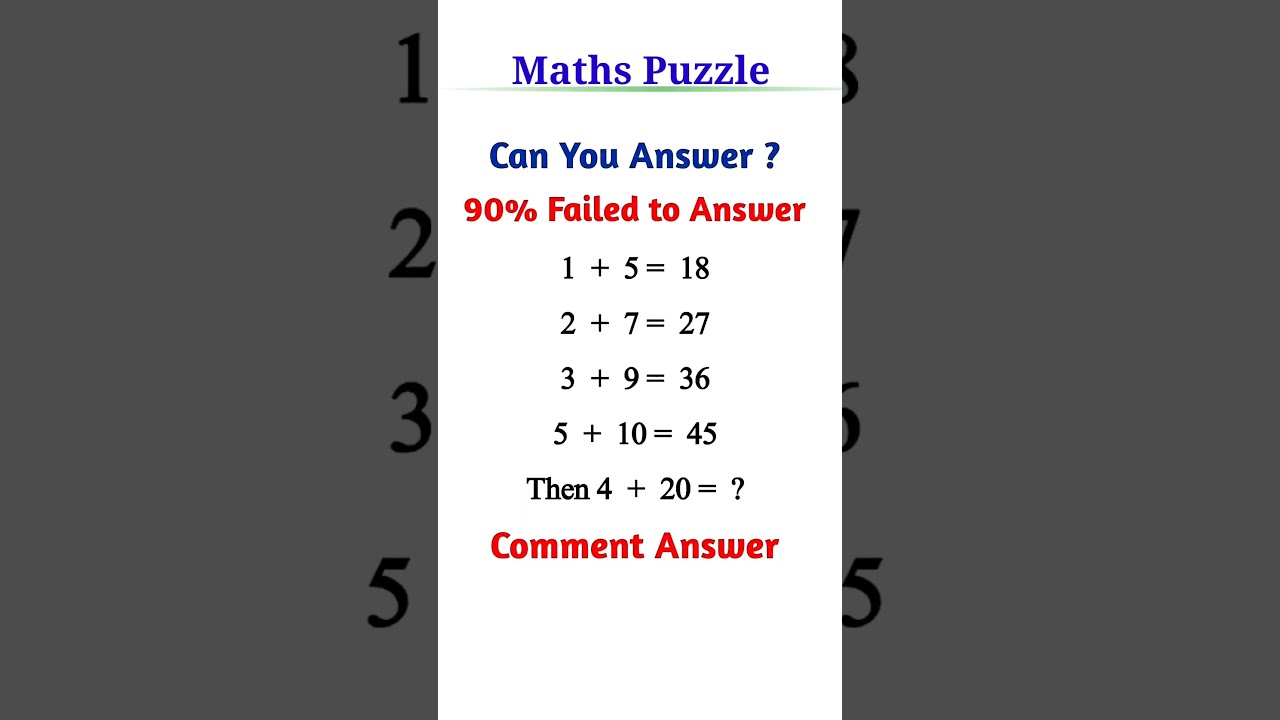 98 Failed To Answer Maths Puzzle Shorts