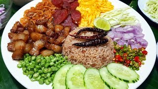 กับข้าวกับปลาโอ 604 : ข้าวคลุกกะปิ เครื่องแน่นมาก  Rice Seasoned with Shrimp Paste Recipe