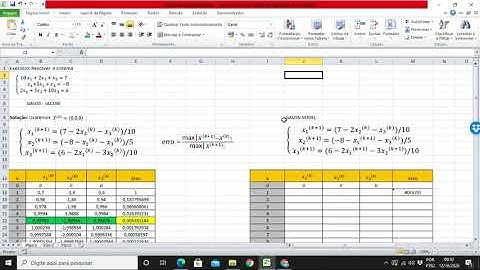 Aula 17 de Cálculo Numérico: Os Métodos Iterativos de Gauss-Jacobi e de Gauss-Seidel no Excel