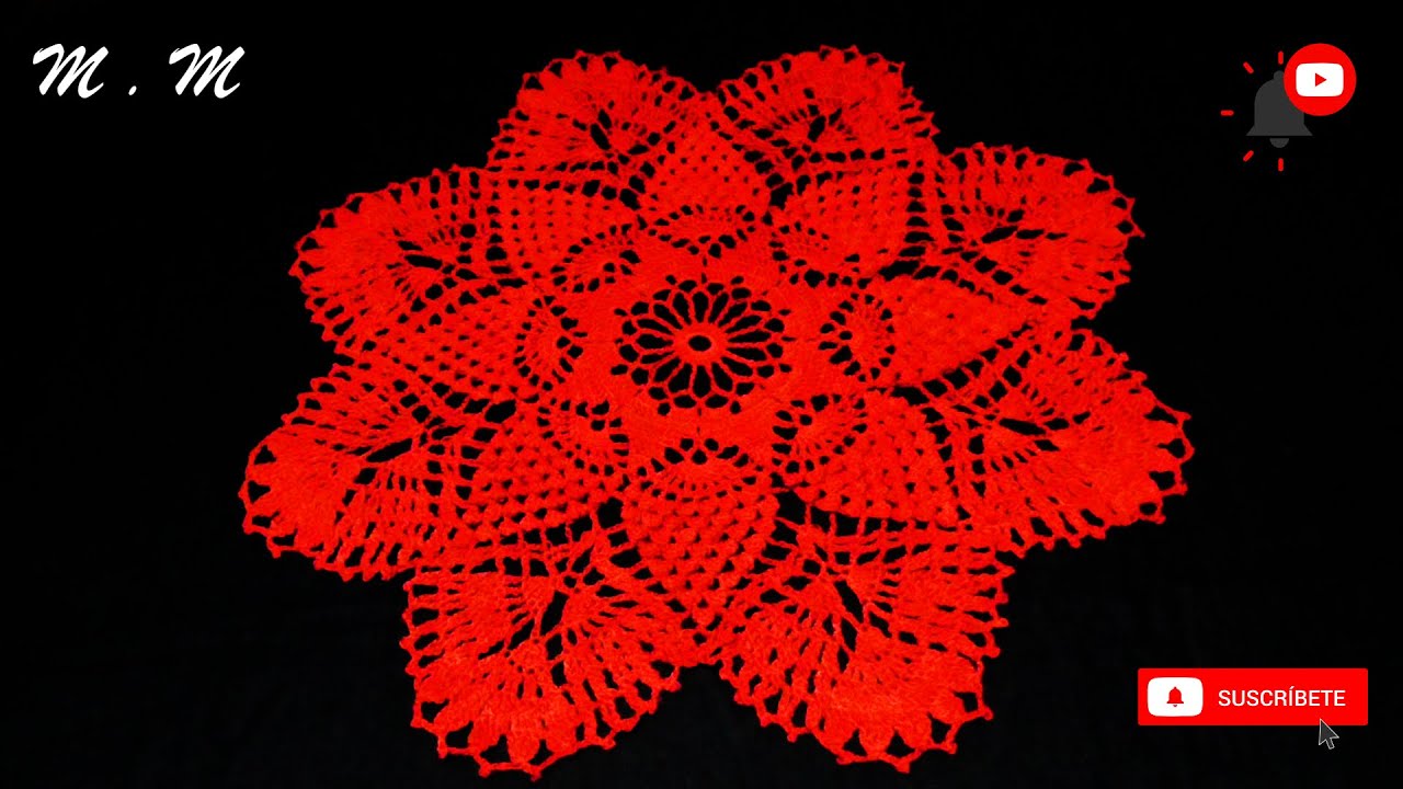 TAPETE ESTRELLA DE COLOR ROJO TEJIDO A CROCHET PASO A PASO (PARTE 1)| MANUALIDADES MARTINA
