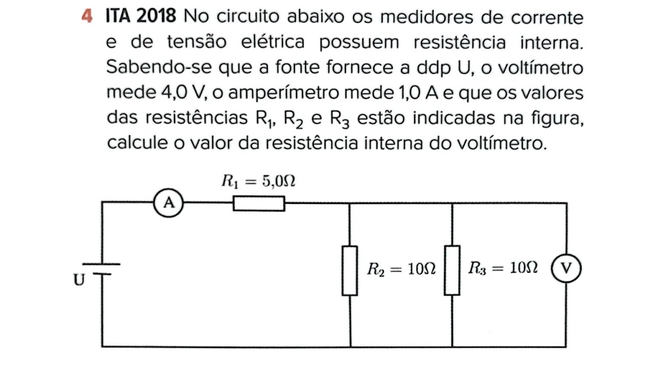Questão de resistores vestibular ITA 2018 explicada!