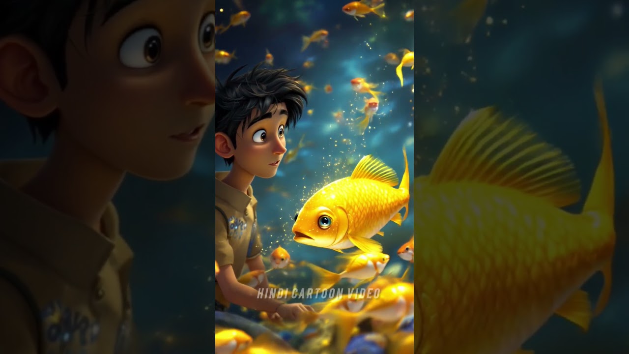 Rohan frees a magical fish, wishes for village joy, prosperity, love; becomes hero. 