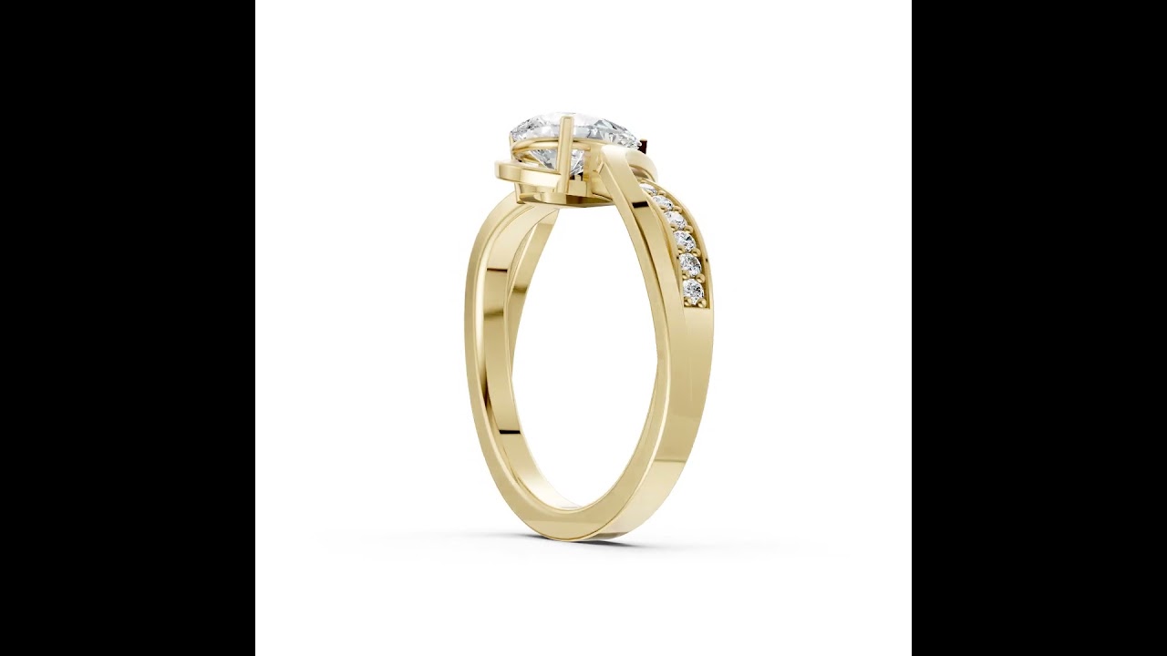 Pear Cut Diamond Bypass With Ribbon Wrap Set Ring