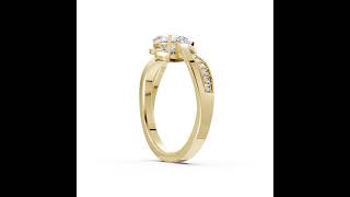 Pear Cut Diamond Bypass With Ribbon Wrap Set Ring