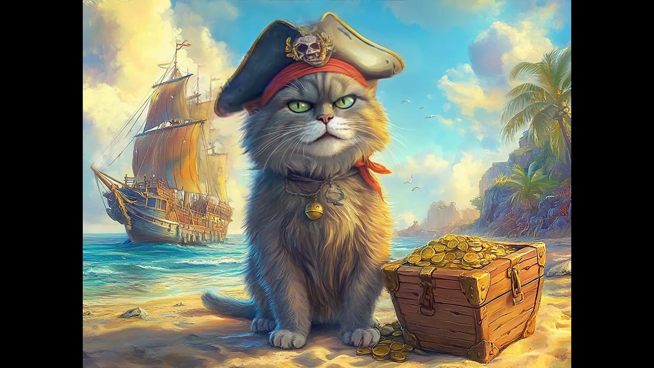 The Pirate Cat's Blues (Cat Themed AI Rock Music and Animation) [See Description for Other Version]