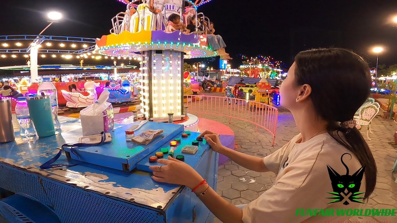 SHOT 'N DROP Operator POV at CHROY CHANGVA CITY Theme Park in CAMBODIA 2025! 🇰🇭
