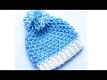 Gorro a crochet para bebe recién nacidos 0 a 3 meses y más grande Como tejer gorros en crochet 221