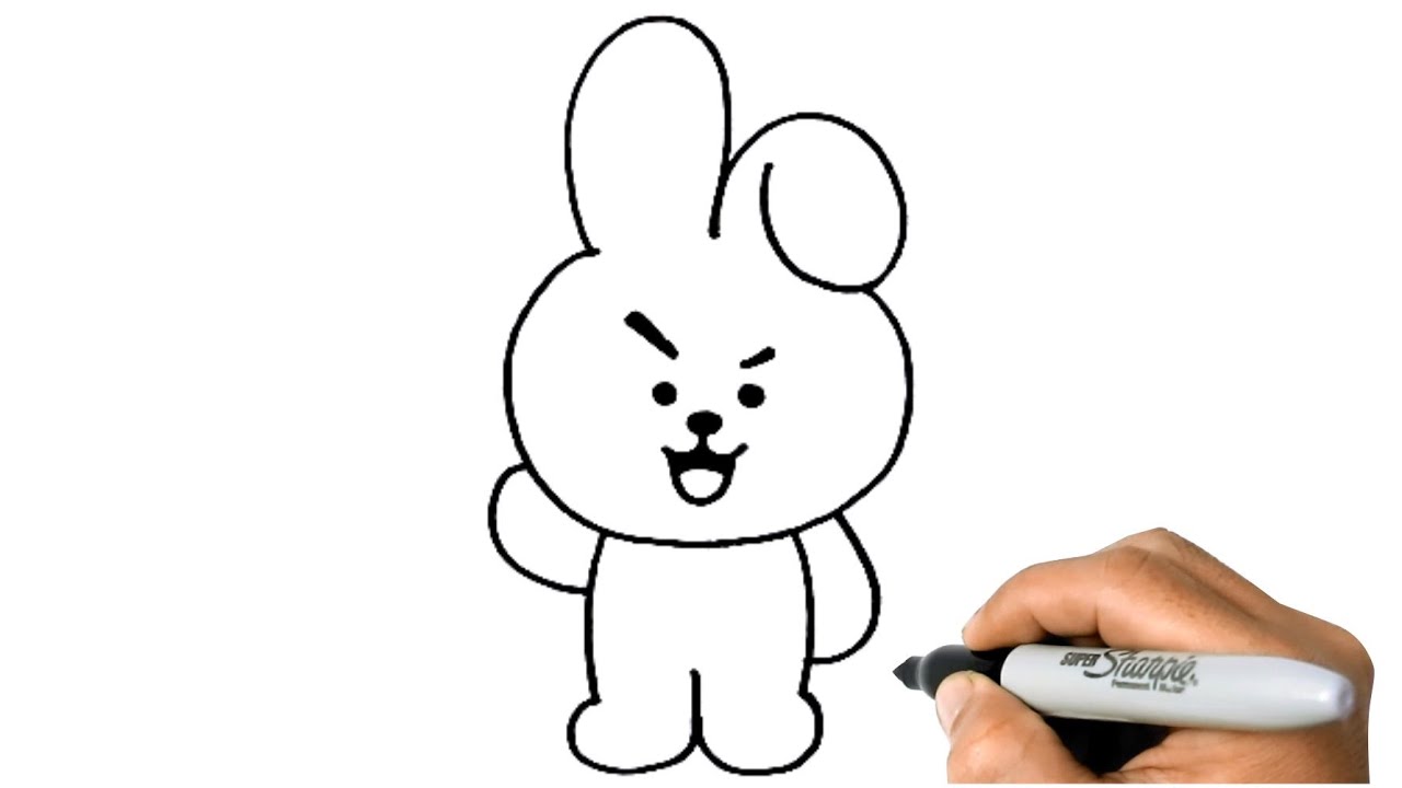 How to DRAW Bt21 Cooky Bts Easy Step by Step - YouTube