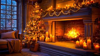 Winter Ambience Christmas Fireplace ❄️? Relaxing Fireplace Sounds? Cozy Fireplace Background